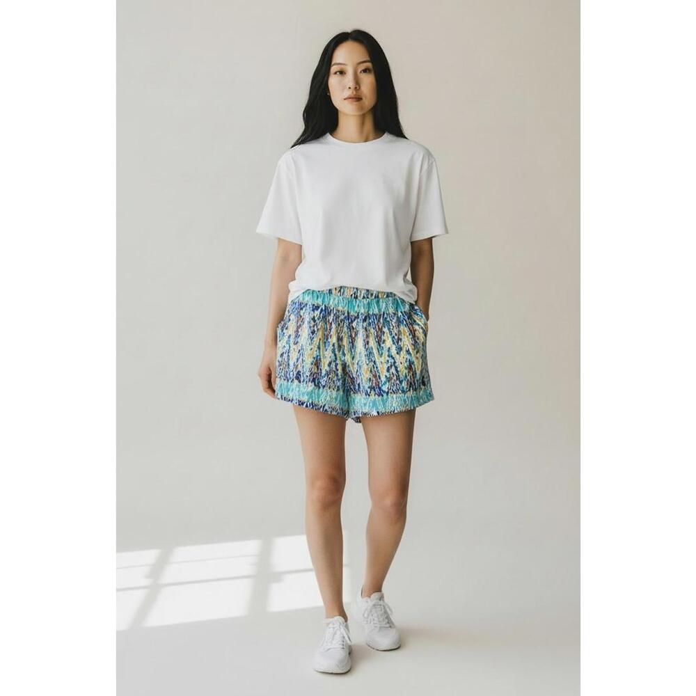 Blue Rain Women’s Multicolor Ikat-Style Print Running Shorts Size Small